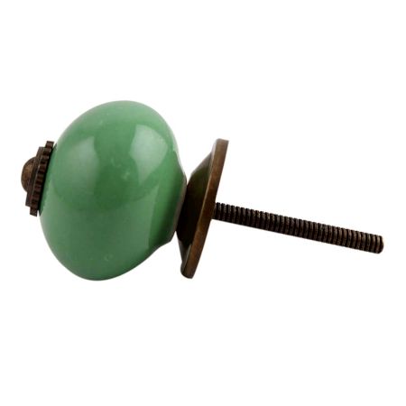 Solid Pea Green Antique Fitting Ceramic Dresser Knob